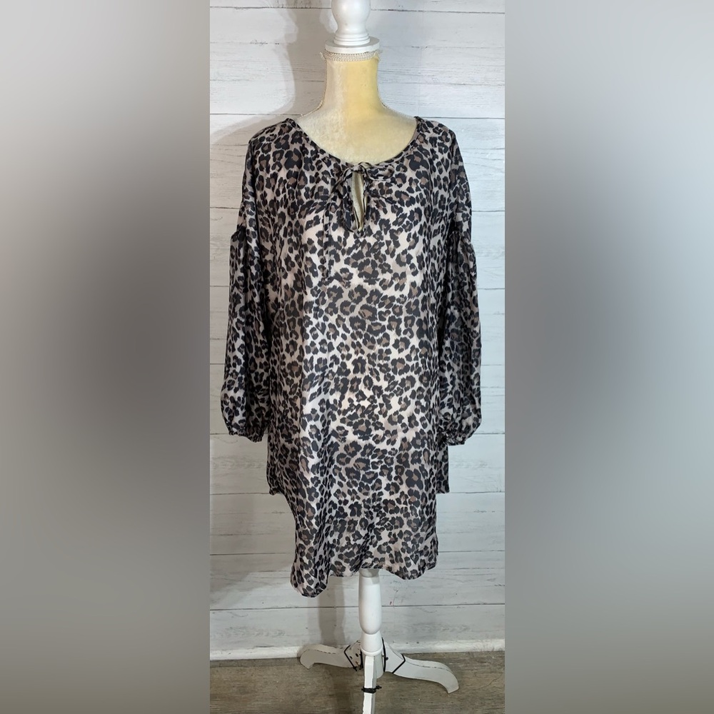Sheilay Longsleeve Dress leopard pattern dress  size M